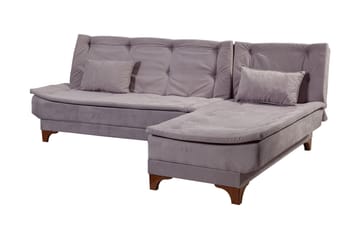 Bäddsoffa Mcmurdo med Divan Höger - Grå - Möbler - Soffa - Bäddsoffa - Bäddsoffa divan