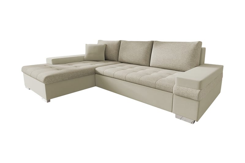 Bäddsoffa med divan - Beige - Bäddsoffa divan