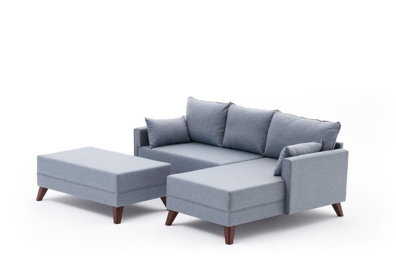 Bäddsoffa med Divan Burundi Höger - Blå/Brun - Möbler - Soffa - Bäddsoffa - Bäddsoffa divan