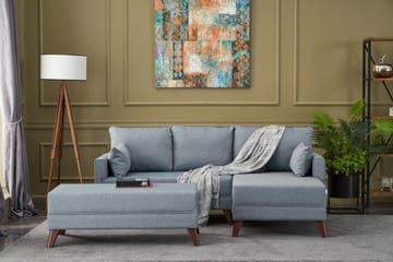 Bäddsoffa med Divan Burundi Höger - Blå/Brun - Möbler - Soffa - Bäddsoffa - Bäddsoffa divan