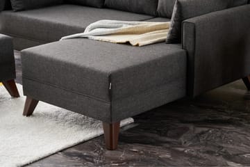 Bäddsoffa med Divan Burundi Mini Höger - Antracit/Brun - Möbler - Soffa - Bäddsoffa - Bäddsoffa divan