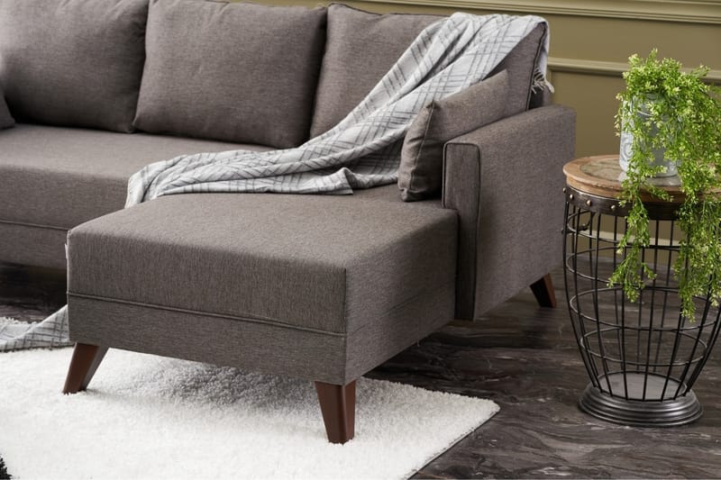 Bäddsoffa med Divan Burundi Mini Höger - Brun - Bäddsoffa divan