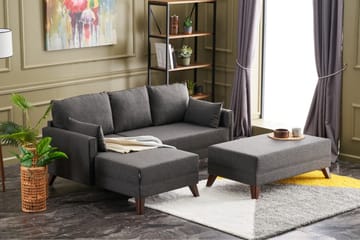 Bäddsoffa med Divan Burundi Mini Vänster - Antracit/Brun - Möbler - Soffa - Bäddsoffa - Bäddsoffa divan