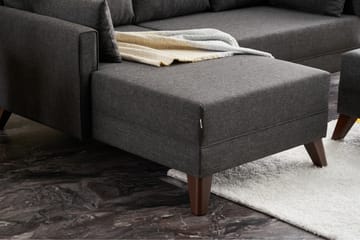 Bäddsoffa med Divan Burundi Mini Vänster - Antracit/Brun - Möbler - Soffa - Bäddsoffa - Bäddsoffa divan