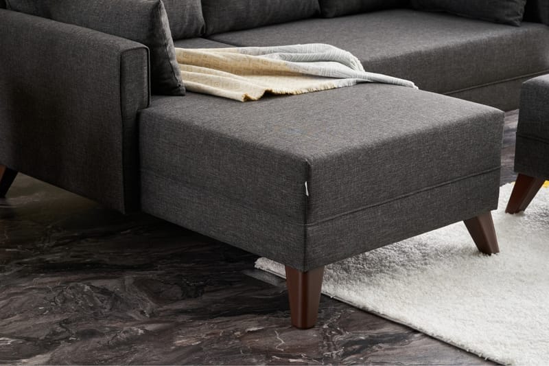Bäddsoffa med Divan Burundi Mini Vänster - Antracit/Brun - Möbler - Soffa - Bäddsoffa - Bäddsoffa divan