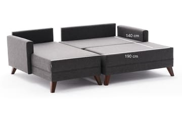 Bäddsoffa med Divan Burundi Mini Vänster - Antracit/Brun - Möbler - Soffa - Bäddsoffa - Bäddsoffa divan