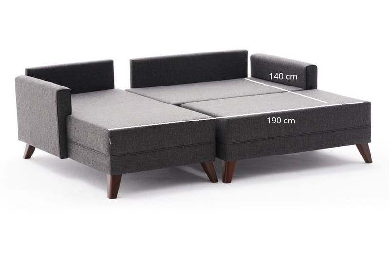 Bäddsoffa med Divan Burundi Mini Vänster - Antracit/Brun - Möbler - Soffa - Bäddsoffa - Bäddsoffa divan