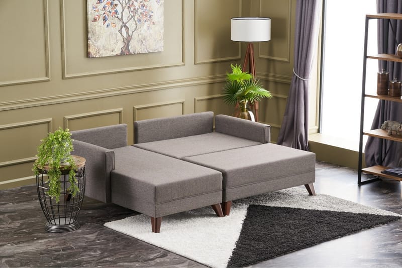 Bäddsoffa med Divan Burundi Mini Vänster - Brun - Möbler - Soffa - Bäddsoffa - Bäddsoffa divan