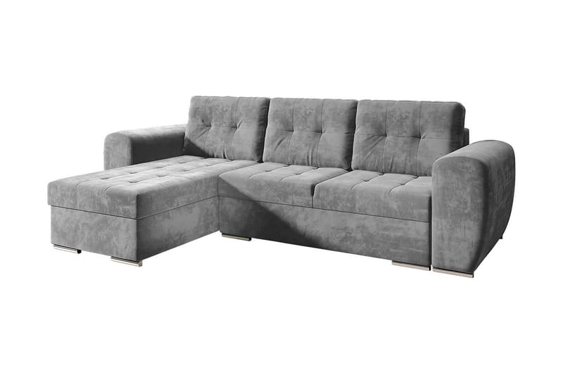 Bäddsoffa med divan - Ljusgrå - Möbler - Soffa - Bäddsoffa - Bäddsoffa divan