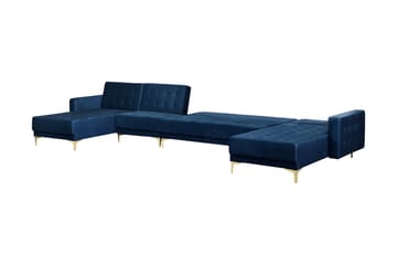 Bäddsoffa Najera med Fotpall - Blå - Möbler - Soffa - Bäddsoffa - Bäddsoffa divan