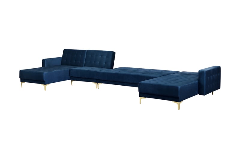 Bäddsoffa Najera med Fotpall - Blå - Möbler - Soffa - Bäddsoffa - Bäddsoffa divan
