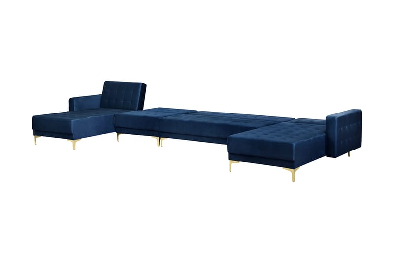 Bäddsoffa Najera med Fotpall - Blå - Möbler - Soffa - Bäddsoffa - Bäddsoffa divan