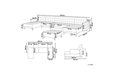 Bäddsoffa Najera med Fotpall - Blå - Möbler - Soffa - Bäddsoffa - Bäddsoffa divan
