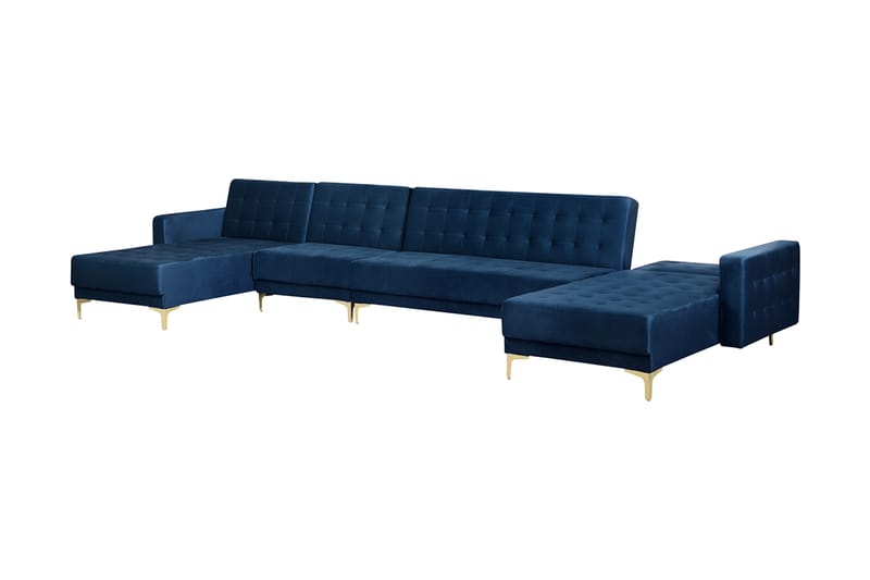 Bäddsoffa Najera med Fotpall - Blå - Möbler - Soffa - Bäddsoffa - Bäddsoffa divan