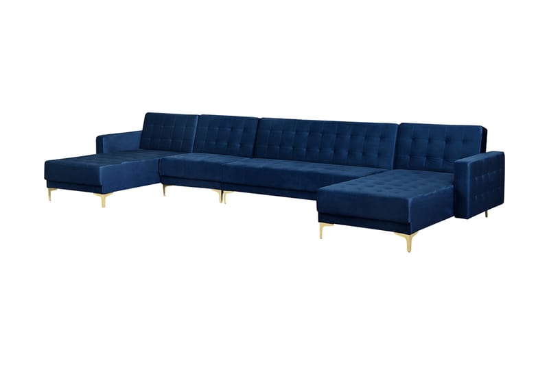 Bäddsoffa Najera med Fotpall - Blå - Möbler - Soffa - Bäddsoffa - Bäddsoffa divan
