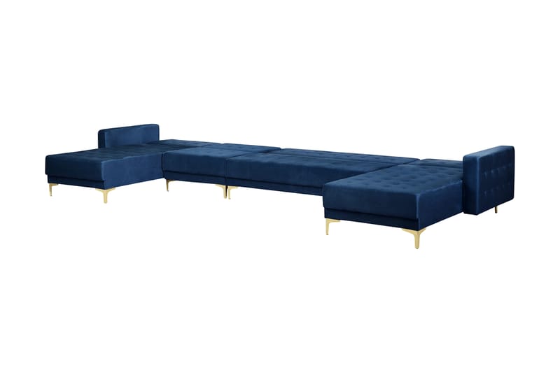 Bäddsoffa Najera med Fotpall - Blå - Möbler - Soffa - Bäddsoffa - Bäddsoffa divan