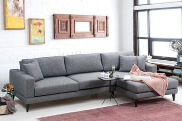 Bäddsoffa Stancle med Divan Höger - Grå - Möbler - Soffa - Bäddsoffa - Bäddsoffa divan