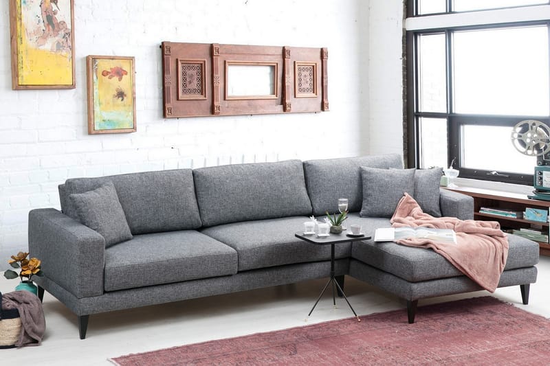 Bäddsoffa Stancle med Divan Höger - Grå - Möbler - Soffa - Bäddsoffa - Bäddsoffa divan