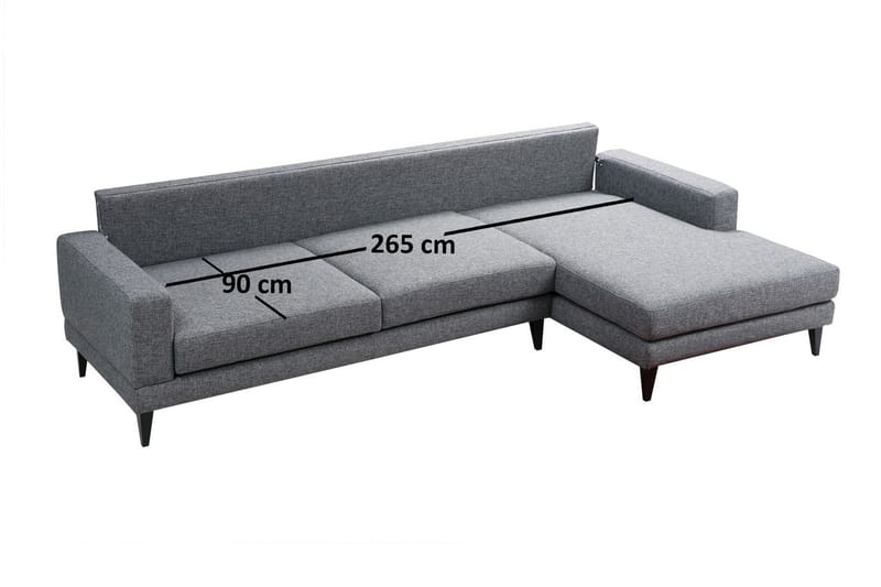 Bäddsoffa Stancle med Divan Höger - Grå - Möbler - Soffa - Bäddsoffa - Bäddsoffa divan