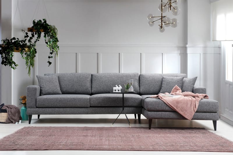 Bäddsoffa Stancle med Divan Höger - Grå - Möbler - Soffa - Bäddsoffa - Bäddsoffa divan