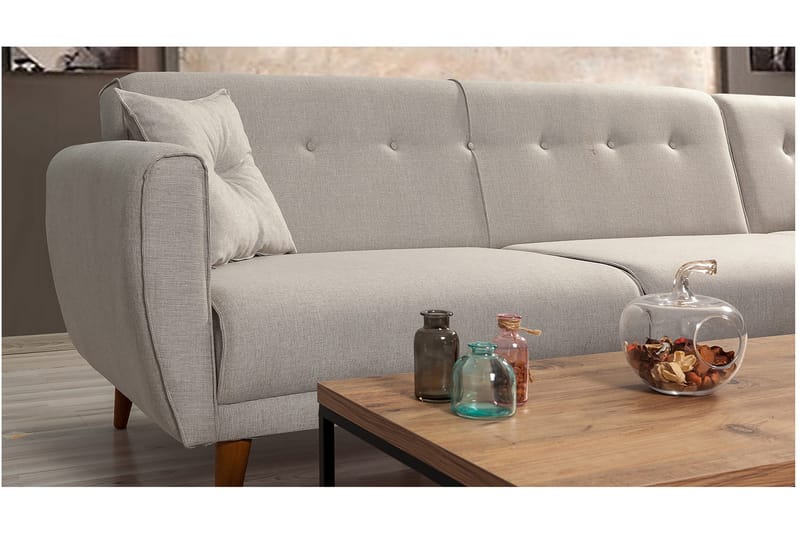 Bäddsoffa Tufford med Divan Höger - Vit - Möbler - Soffa - Bäddsoffa - Bäddsoffa divan