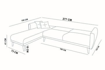 Bäddsoffa Tufford med Divan Höger - Vit - Möbler - Soffa - Bäddsoffa - Bäddsoffa divan