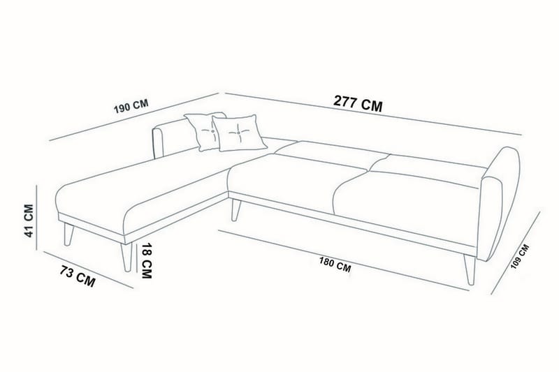Bäddsoffa Tufford med Divan Höger - Vit - Möbler - Soffa - Bäddsoffa - Bäddsoffa divan