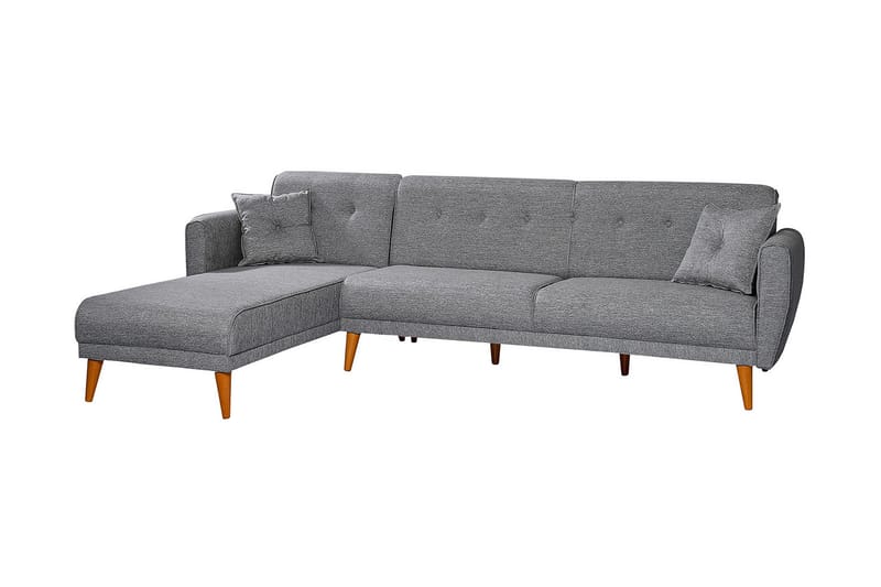 Bäddsoffa Tufford med Divan Vänster - Grå - Möbler - Soffa - Bäddsoffa - Bäddsoffa divan