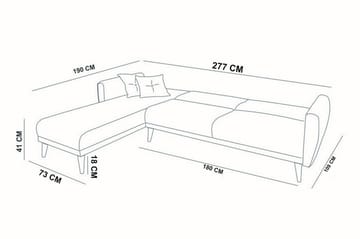 Bäddsoffa Tufford med Divan Vänster - Grå - Möbler - Soffa - Bäddsoffa - Bäddsoffa divan