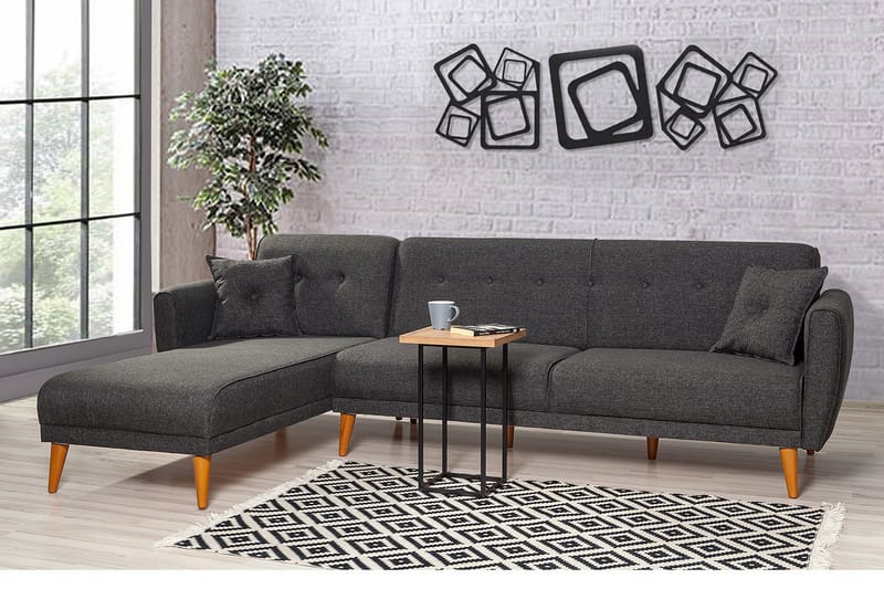 Bäddsoffa Tufford med Divan Vänster - Grå - Möbler - Soffa - Bäddsoffa - Bäddsoffa divan