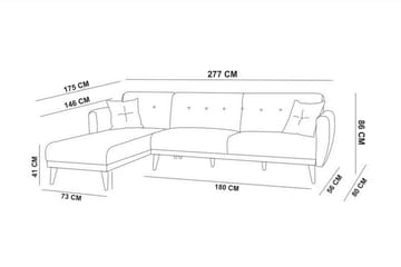 Bäddsoffa Tufford med Divan Vänster - Grå - Möbler - Soffa - Bäddsoffa - Bäddsoffa divan