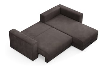 Bergen Extra djup 3-sits Bäddsoffa med Divan och Bäddmadrass i Memoryskum och Tvättbar klädsel - Mörkgrå - Möbler - Soffa - Bäddsoffa - Bäddsoffa divan