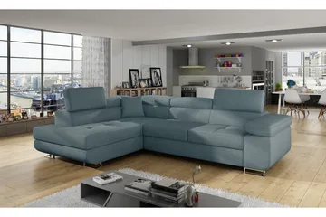 Bobis Bäddsoffa med Schäslong Vänster - Blå - Möbler - Soffa - Bäddsoffa - Bäddsoffa divan