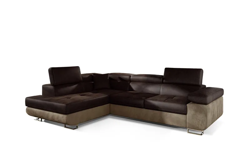 Bobis Bäddsoffa med Schäslong Vänster - Brun - Möbler - Soffa - Bäddsoffa - Bäddsoffa divan
