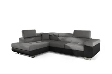 Bobis Bäddsoffa med Schäslong Vänster - Grå/Svart - Möbler - Soffa - Bäddsoffa - Bäddsoffa divan
