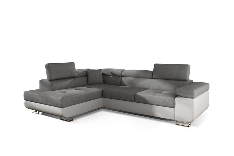 Bobis Bäddsoffa med Schäslong Vänster - Grå/Vit - Möbler - Soffa - Bäddsoffa - Bäddsoffa divan