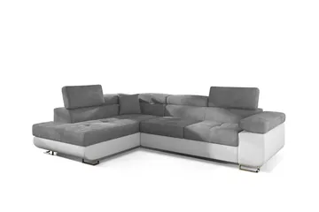 Bobis Bäddsoffa med Schäslong Vänster - Grå/Vit - Möbler - Soffa - Bäddsoffa - Bäddsoffa divan