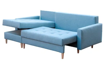 Bodo Divanbäddsoffa 222x140x90 cm - Blå - Möbler - Soffa - Bäddsoffa - Bäddsoffa divan
