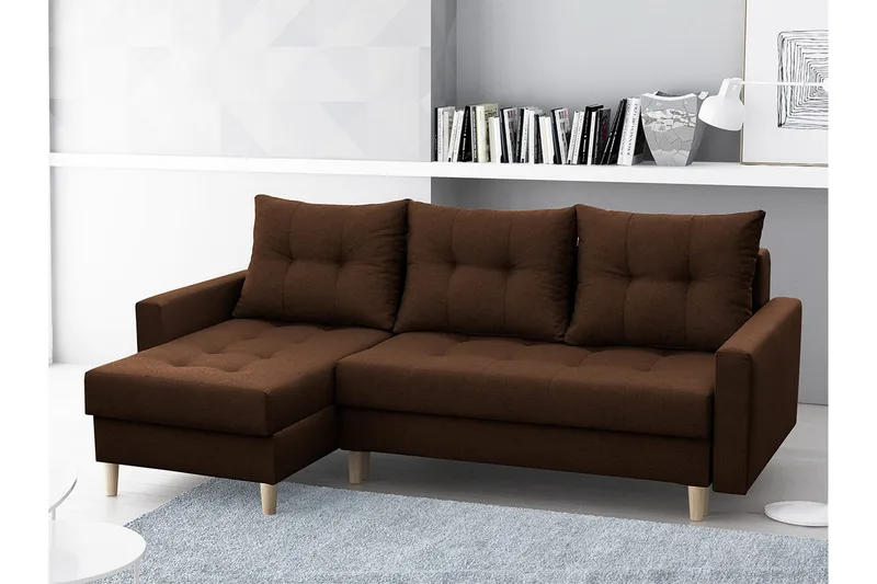Bodo Divanbäddsoffa 222x140x90 cm - Brun - Möbler - Soffa - Bäddsoffa - Bäddsoffa divan