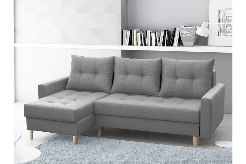 Bodo Divanbäddsoffa 222x140x90 cm - Grå - Möbler - Soffa - Bäddsoffa - Bäddsoffa divan