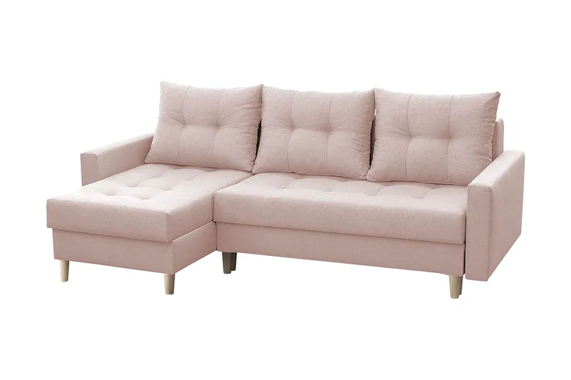 Bodo Divanbäddsoffa 222x140x90 cm - Rosa - Möbler - Soffa - Bäddsoffa - Bäddsoffa divan