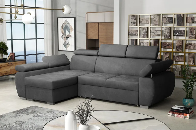 Boston Hörnsoffa Vänster - Mörkgrå - Möbler - Soffa - Bäddsoffa - Bäddsoffa divan