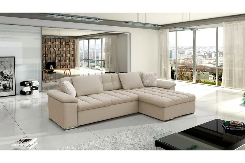 Camior Bäddsoffa m. Divan Förvaring 3-sits 227x129 - Beige - Möbler - Soffa - Bäddsoffa - Bäddsoffa divan