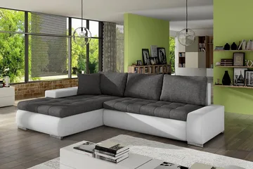 Cerys Divanbäddsoffa 265x185x85 cm Universal - Grå/Vit - Möbler - Soffa - Bäddsoffa - Bäddsoffa divan