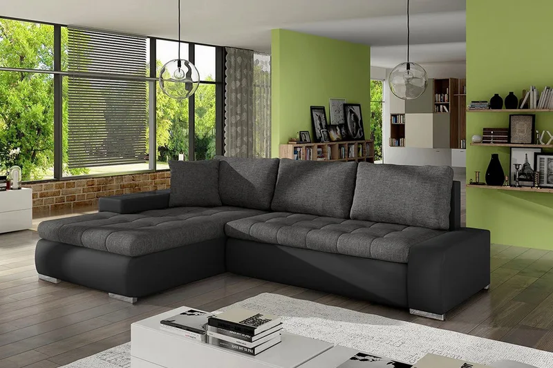 Cerys Divanbäddsoffa 265x185x85 cm Universal - Svart - Möbler - Soffa - Bäddsoffa - Bäddsoffa divan