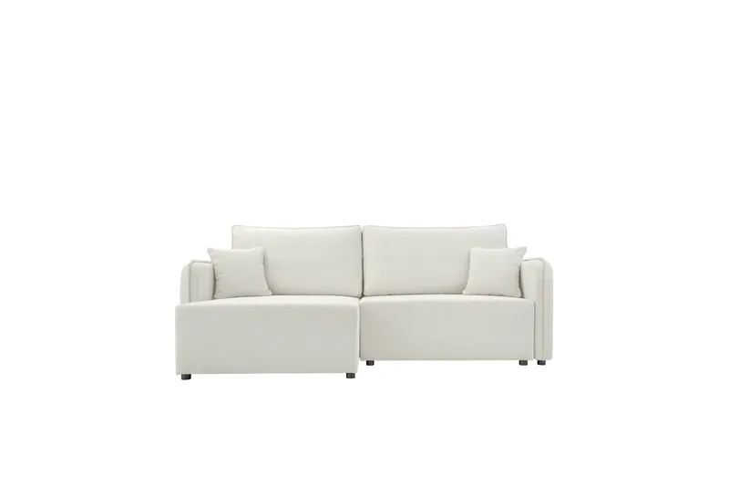 Chandru Bäddsoffa med Divan 3-sits i Plysch, Beige