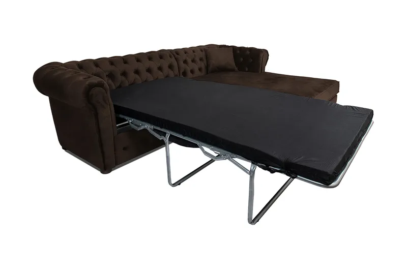 Chesterfield Kristin Bäddsoffa m. Divan - Vintage Brun - Möbler - Soffa - Bäddsoffa - Bäddsoffa divan