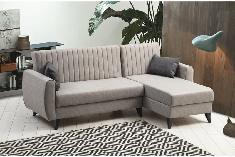 Dalima Bäddsoffa m. Divan 3-sits - Ljusgrå - Möbler - Soffa - Bäddsoffa - Bäddsoffa divan