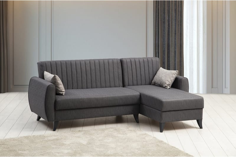 Dalima Bäddsoffa m. Divan 3-sits - Mörkgrå - Möbler - Soffa - Bäddsoffa - Bäddsoffa divan