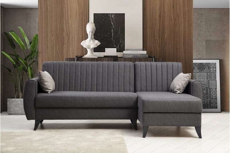 Dalima Bäddsoffa m. Divan 3-sits - Mörkgrå - Möbler - Soffa - Bäddsoffa - Bäddsoffa divan